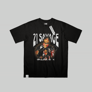 21 Savage Rapper - Graphic T-Shirt (Black) - Explain Studio
